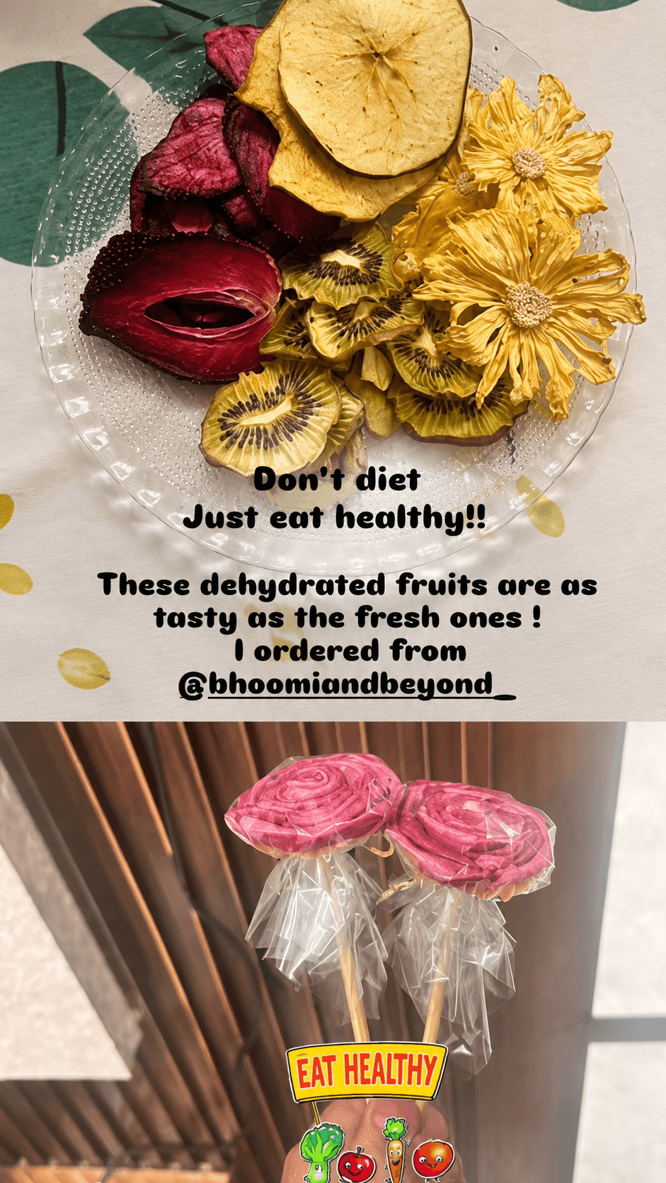 @_himanshhii_ — rose-shaped dehydrated treat with Bhoomi & Beyond packaging