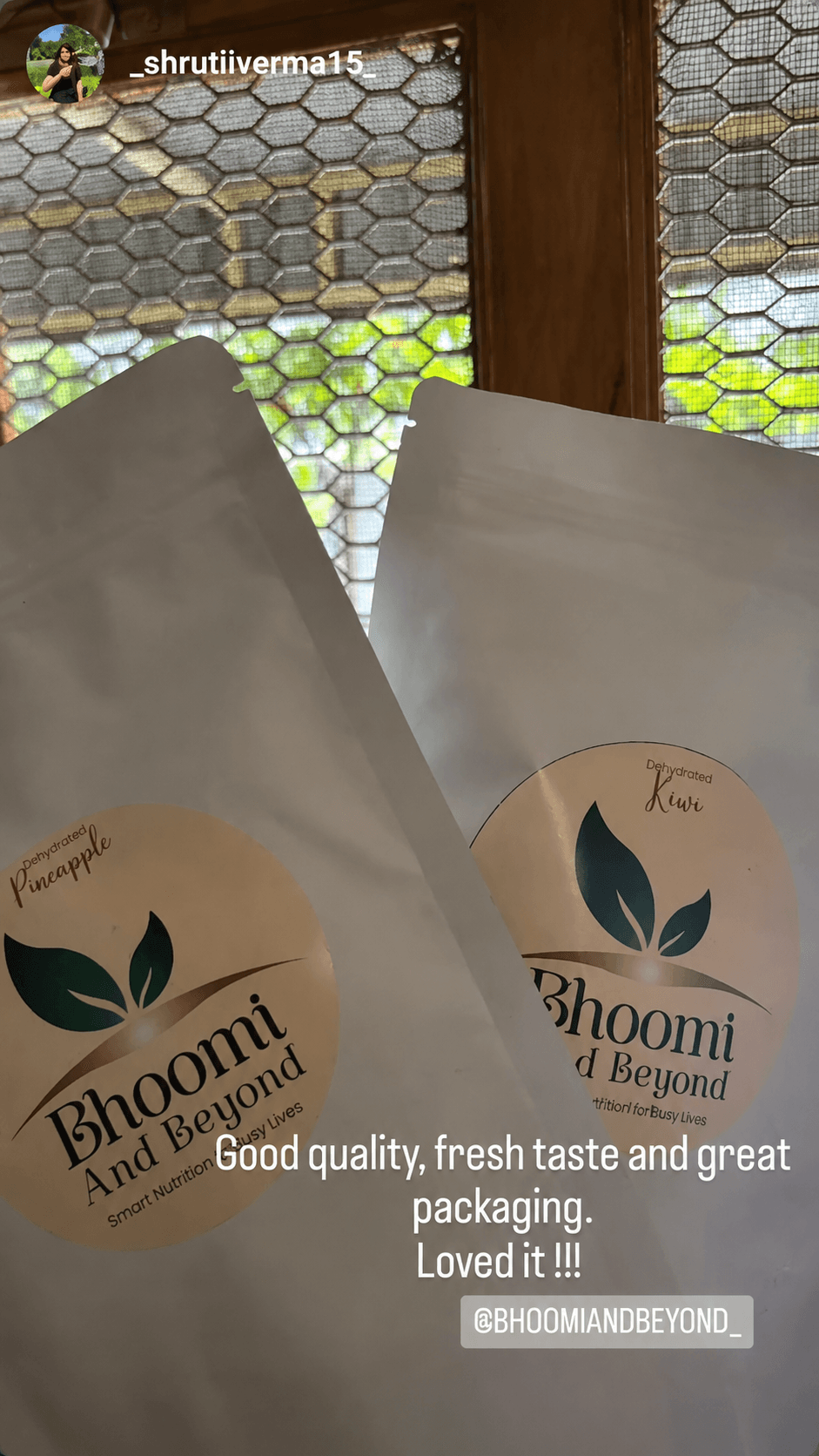 Bhoomi & Beyond — customer Instagram story