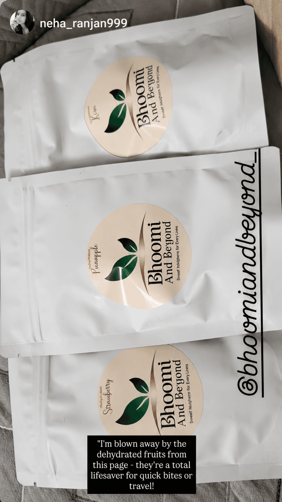 Bhoomi & Beyond — customer Instagram story