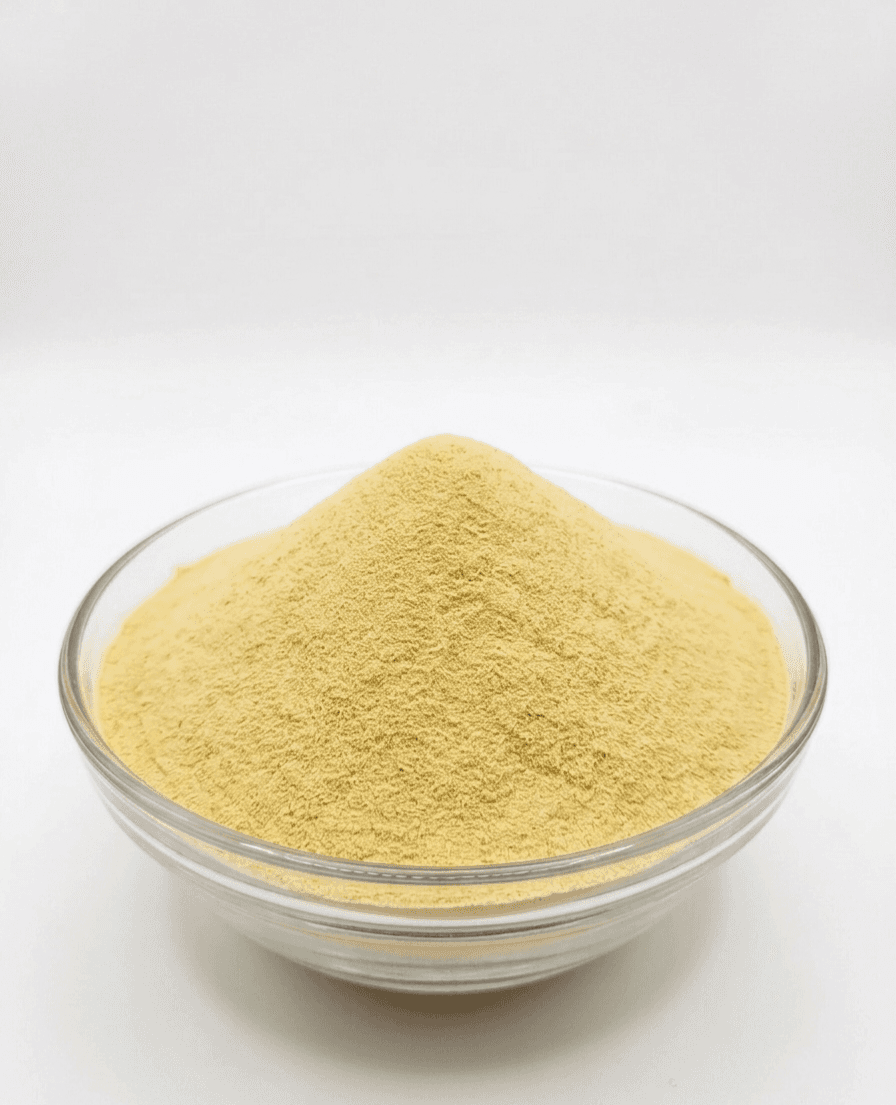 Creamy hummus powder in a ceramic bowl